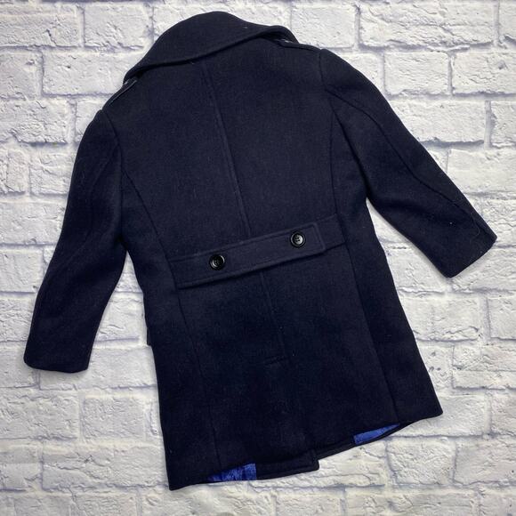 Isaac Mizrahi Single Breasted Wool Overcoat in Navy - Picture 8 of 9